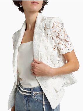 Generation Love Melbourne Lace Blazer NWT White Size XL Short Sleeve
